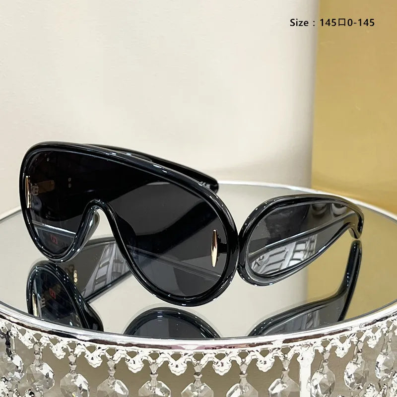 2023 Large Punk Dopamine Color Matching Unisex Luxury Brand Designer Curved UV400 Sunglasses