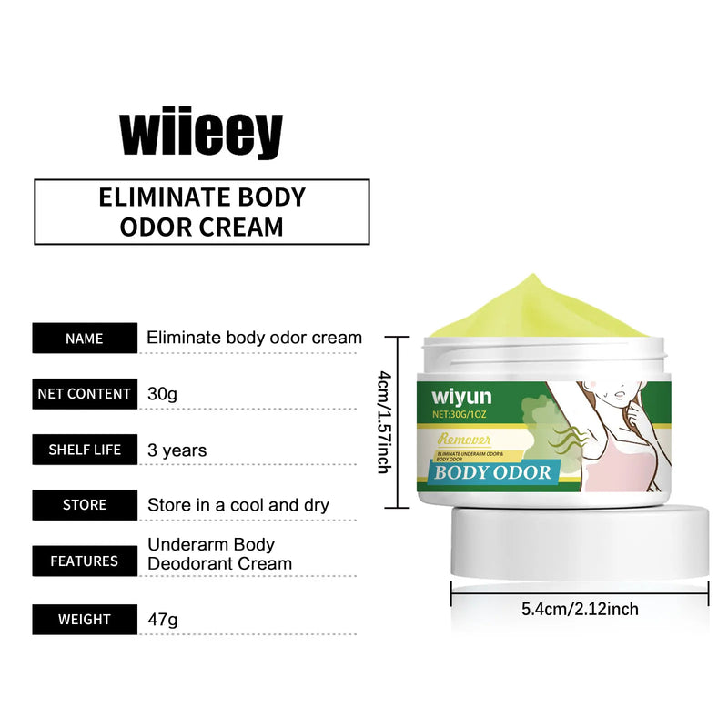 Underarm Odor Cream for Body Sweat Remove Bad Smell Deodorant Armpit Lasting Refreshing Significant Effect Sweatproof Odor Cream