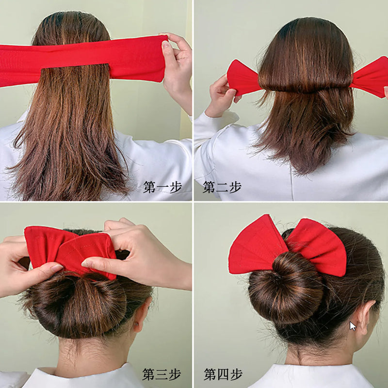 New Printed Magic Disc Hair Dryer TikTok's Popular Twist Hair Device Lazy Butterfly Bow Solid Color Hair Straightener