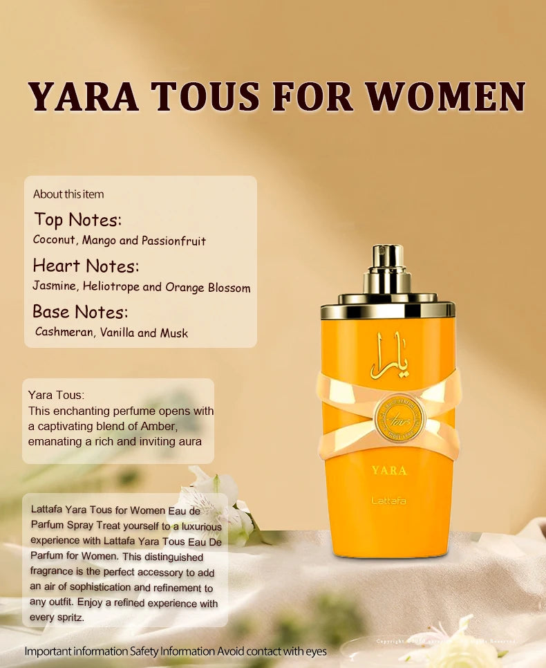 100ml Original Perfume Spray Long-lasting Men's Perfume Yara Moi Tous Asad Women's Fragrance Long-lasting Pheromones Gift