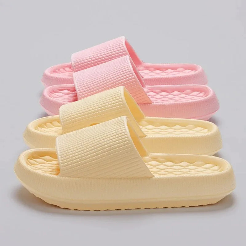 4cm Summer Non-slip Soft Cloud Slippers Women Comfy Eva Thick Platform Slides Woman Couple Bathroom Home Flip Flops