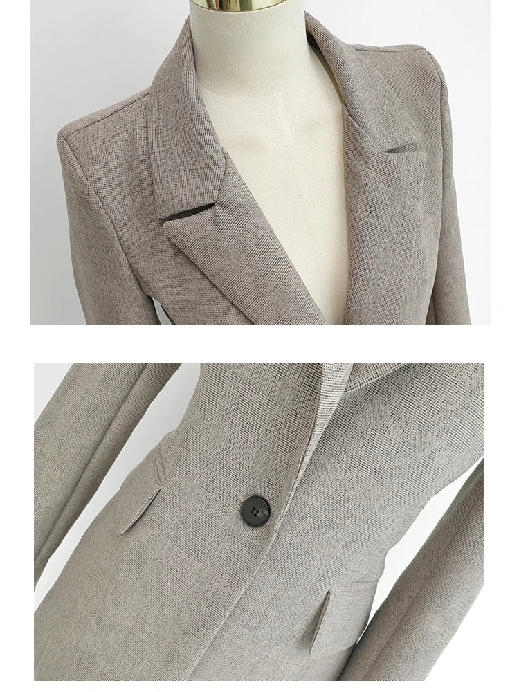 Korean Fashion Women Blazer 3 Pcs Vintage Long Sleeve Suit Jackets Vest and Straight Pants Suit Female Chic Business Outfits New