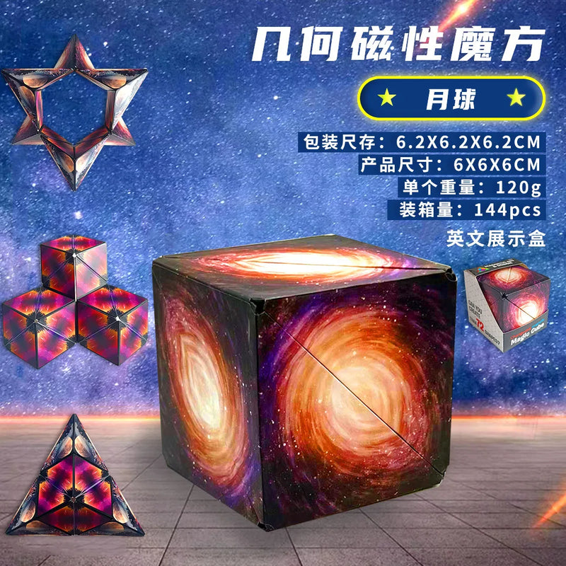 Variety Geometric Changeable Magnetic Magic Cube Anti Stress 3D Hand Flip Puzzle Cube Kids Stress Reliever Fidget Toy