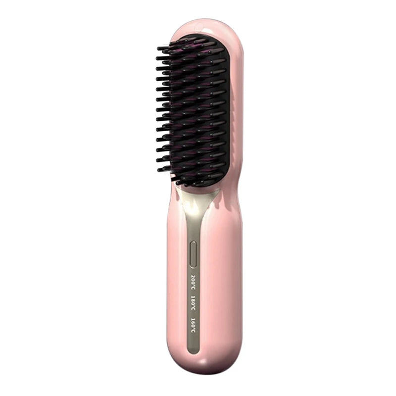 Cordless Hair Straightener Hot Heating Comb Professional Electric Brush For Hair Smoothing Iron Negative Ion Hair Care