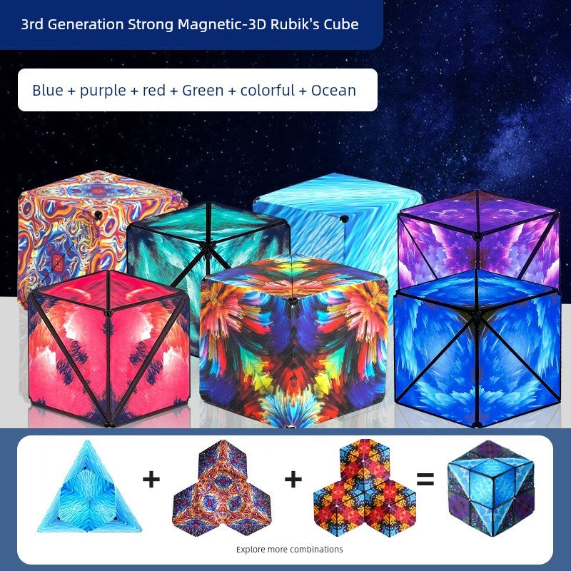 Variety Magnetic Cube Infinite Flip Deformation 3D Geometric Three-Dimensional Thinking Training Kids Educational Toy Boy