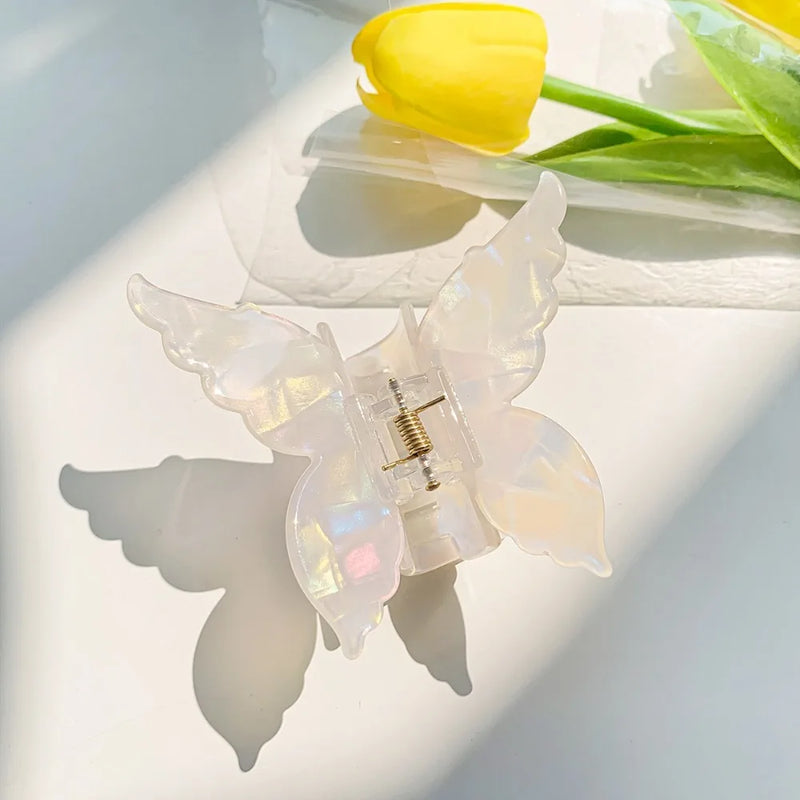 1PC 2024 New Butterfly Hair Claw Sweet French Acetate Fiber Hair Clamps Colorful Hair Decorate Long Hair Accessories Hair Clip