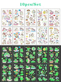 Luminous Tattoo 5 10pcs/Set Temporary Tattoos Mermaid Licorne Children Stickers for Kids Pokemon Tattoo Tattoo for Kids Unicorn