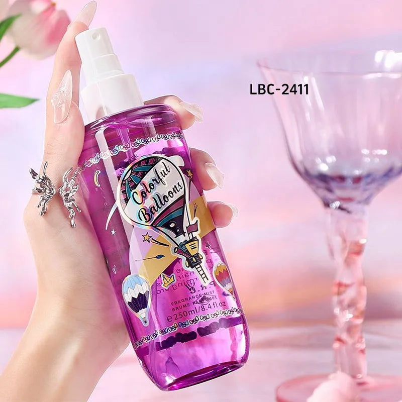 250ml Brand Rose Peach Perfume Vanilla Coconut Cham Flower Fruit Fragrance Date Secret Body Deodorant Spray Valentine's Day Gift