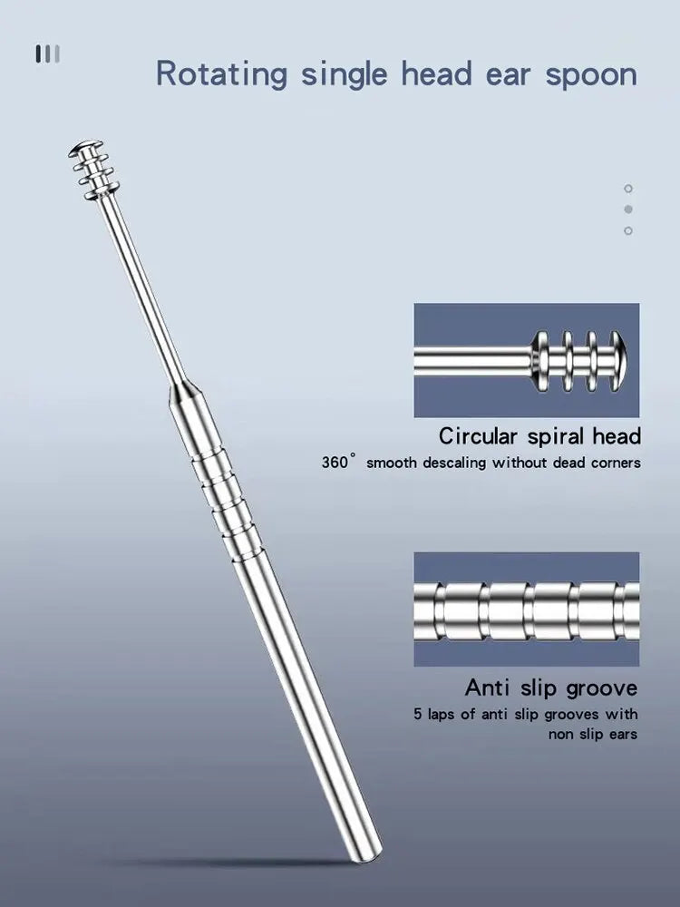 12 Piece Earpick Stainless Steel Ear Digging Tool Set Spiral Wax Remover For Perforation Cleaning Kit Cleaning Agent