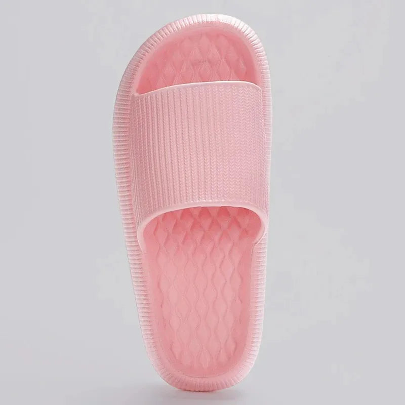 4cm Summer Non-slip Soft Cloud Slippers Women Comfy Eva Thick Platform Slides Woman Couple Bathroom Home Flip Flops