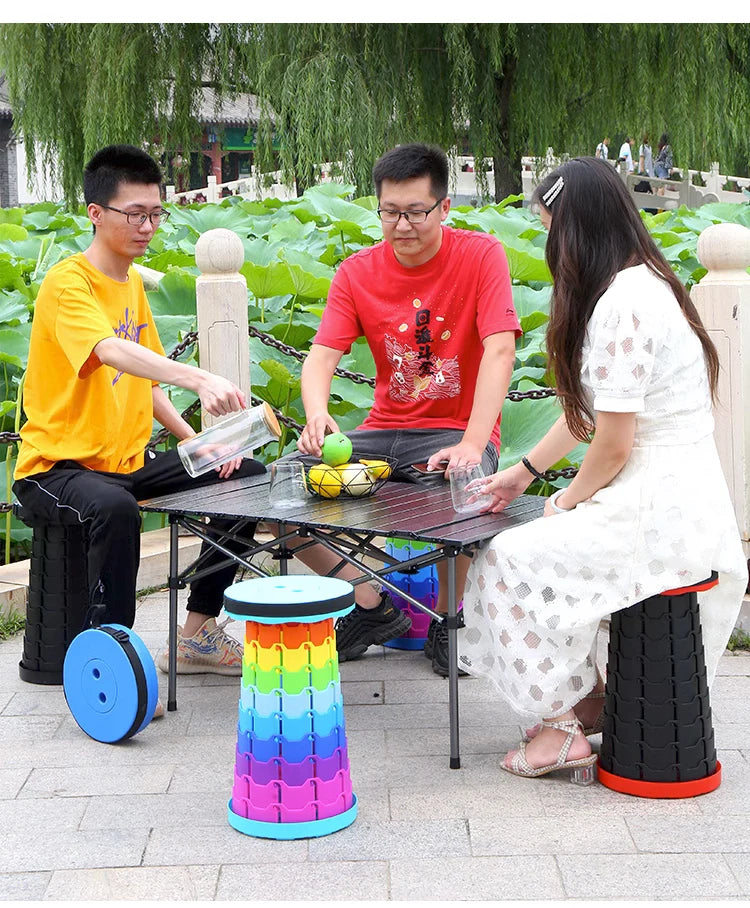 Portable round Folding Chair Accordion Chair Height Adjustment Simple Tool Elephant Swing Playground Queue Chair