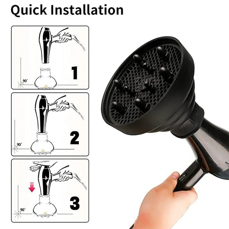 Barbertop Silicone Hairdryer Diffuser Cover Temperature Resistant Silica Foldable Hairdressing Curly Styling Hair Care Salon