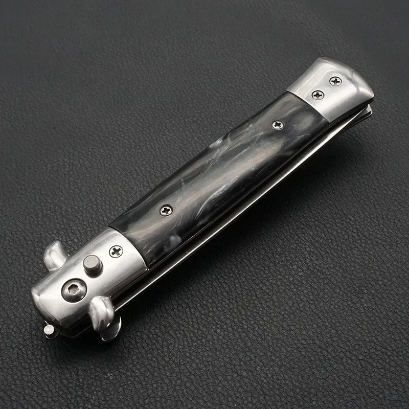 1pcs Stainless Steel Foldable Automatic Combs Knife Brushes Hair Trimmer Comb Brush Accessories butterfly Mens Pocket Knife Comb