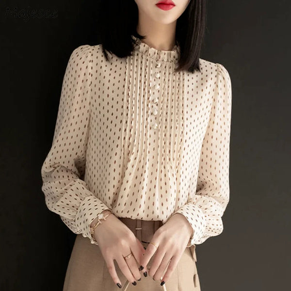 Blouse Women Hot Sale Loose Elegant Ladies Tops Trendy Harajuku All-match Simple Korean Style Vintage Chic Ins Retro Soft New