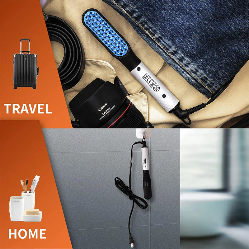 Hot Comb Straightener Electric Negative Ion Hair Straightener Brush Fast Heated Portable Men Mini Beard Straightening Comb
