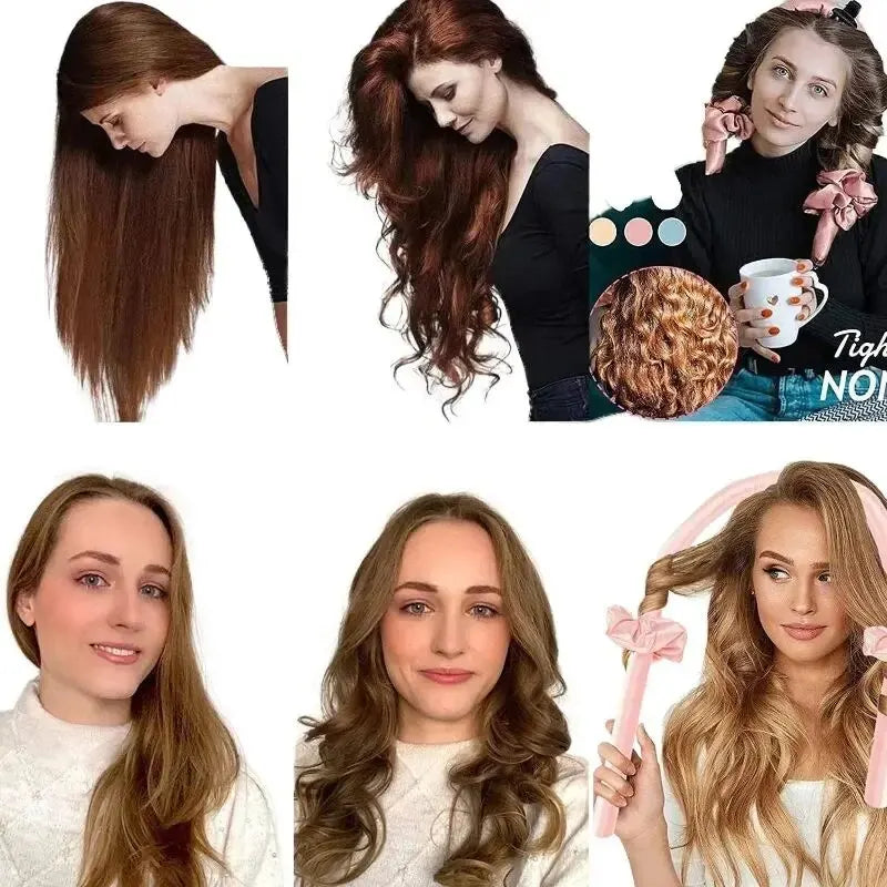 Lazy Curler Pearl Sponge Big Wave Curling Iron God Velvet Heatless Curling Iron With Clips Hair Roller Hair Bands