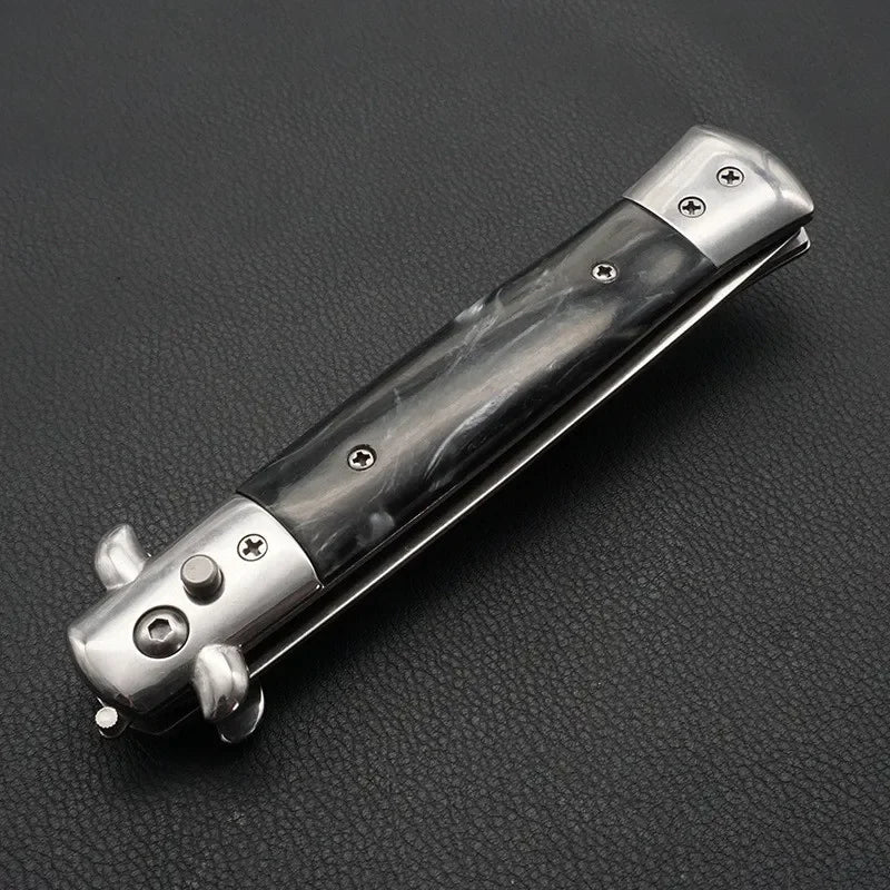 1pcs Stainless Steel Foldable Automatic Combs Knife Brushes Hair Trimmer Comb Brush Accessories butterfly Mens Pocket Knife Comb