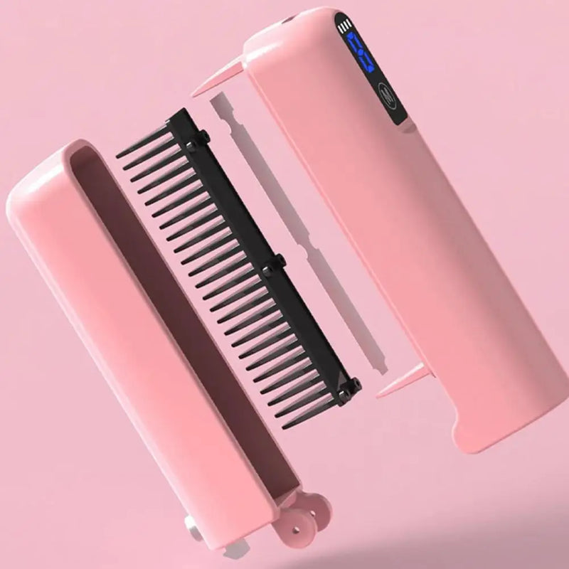 Negative Ions Hair Straightener Hair Straightening Comb Portable Hot Brush Foldable Hair Straightener Comb with Fast for Travel