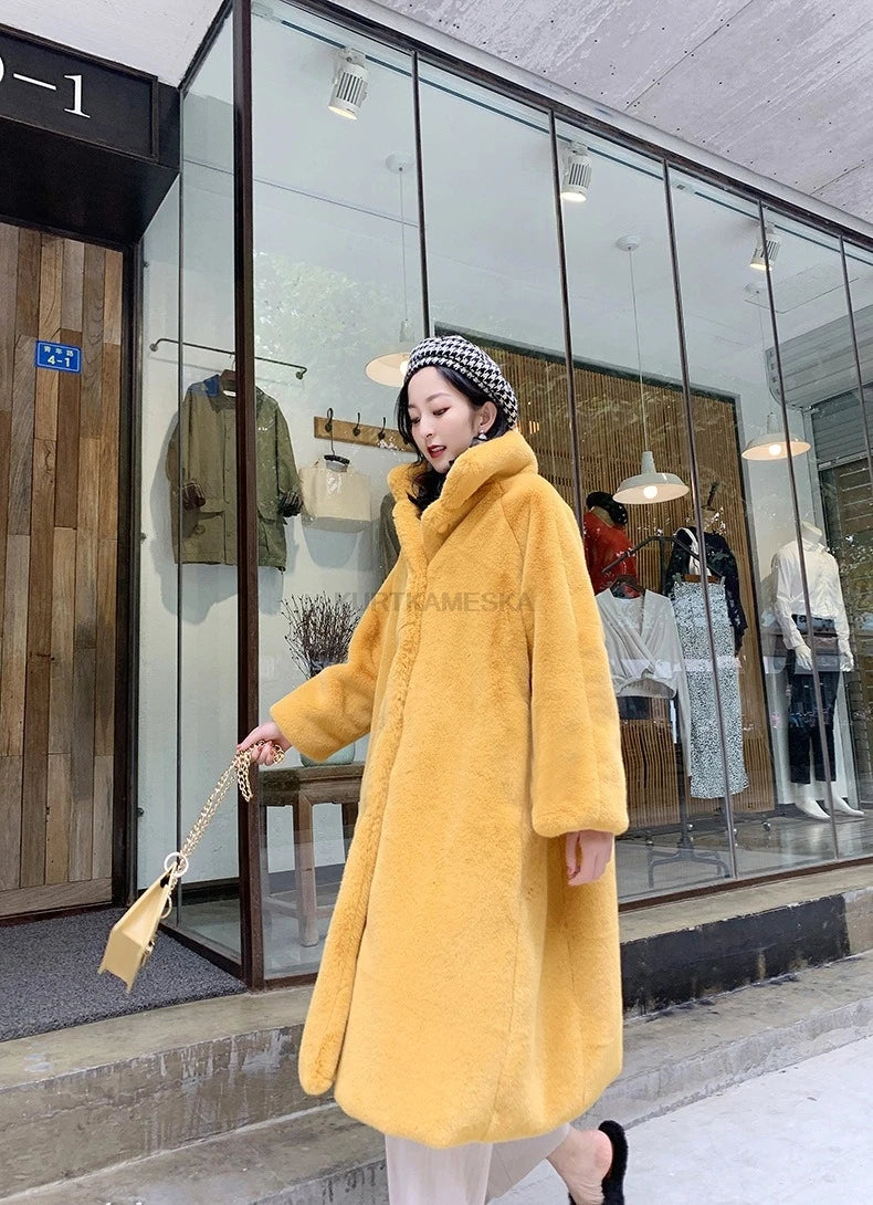 Winter Coat Women Mink Fur Loose Jacket Fur Coat Korean Style Oversized Streetwear Female Plush Cardigan Outwear Jackets