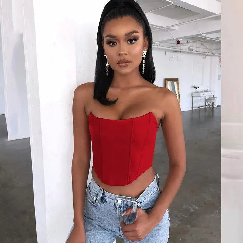 2024 Sleeveless Vest Off Shoulder Velvet Fashion Sexy Corset Crop Tops Vest Female Underwear Backless