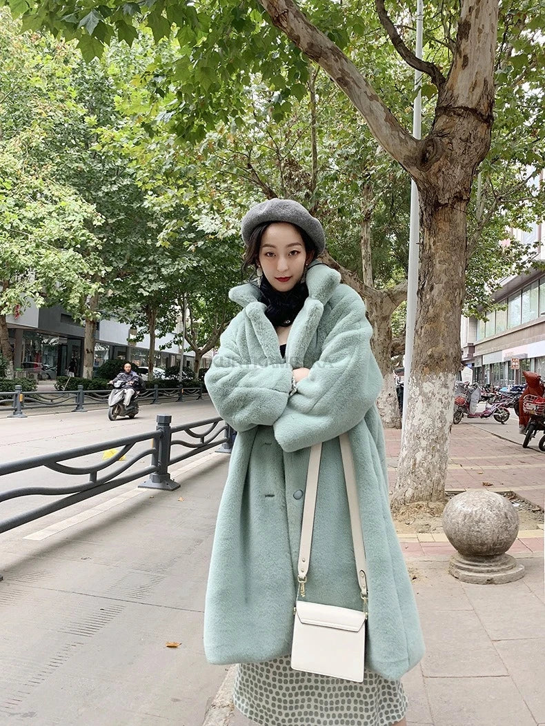 Winter Coat Women Mink Fur Loose Jacket Fur Coat Korean Style Oversized Streetwear Female Plush Cardigan Outwear Jackets