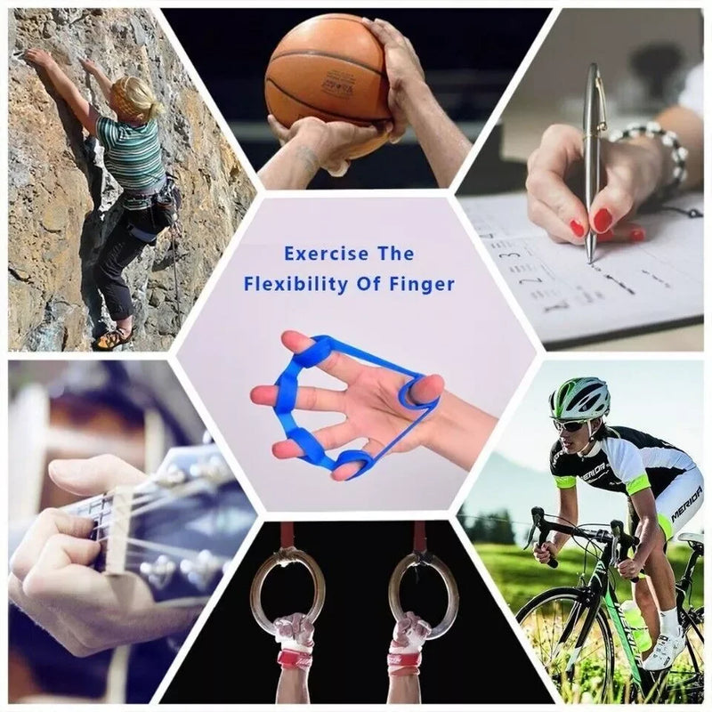 6pcs Hand Grip Strengthener Forearm Exerciser Five-finger Rehabilitation Training Equipment Yoga Boxing Exetraining Fitness