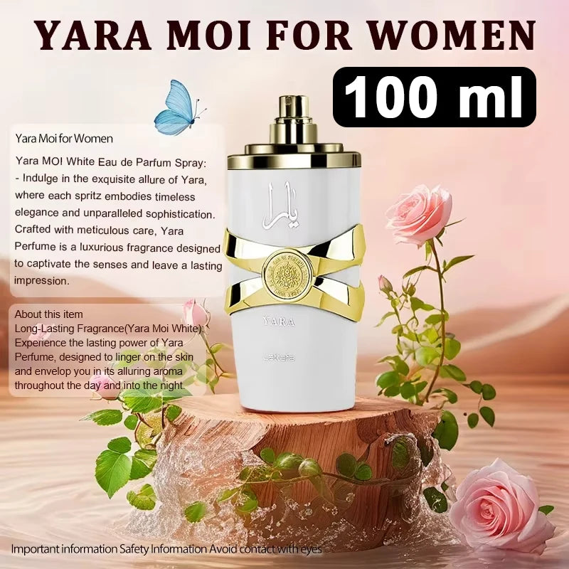 100% Original 3.4oz Yara Amber Vanilla Perfumes Women's Man Lasting Fragrance Spray Perfume Yara Moi Tous Asad Christmas Gift