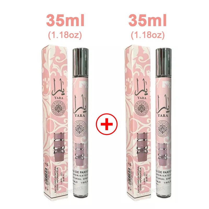 2PCS 35ml Yara Perfumes Luxury Brand Lasting Fragrance Men's & Women Spray Floral Scent Eau De Parfum Cologne Portable Perfume