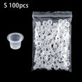 100pcs S/M/L Disposable Tattoo Ink Cups Plastic Pigment Clear Holder Container Caps Tattoo Permanent Makeup Microblading Supply