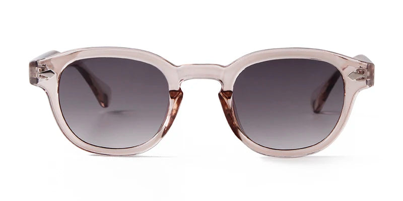 Vintage Tortoise Shell Round Sunglasses Women Men 2024 Brand Design Retro Rivet Yellow Blue Lens Square Sun Glasses Female UV400