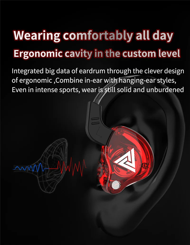 Original QKZ AK6 Copper Driver HiFi Wired Earphone Race Sport Headphone Bass Stereo Headset Music Earbuds 3.5MM In Ear With Mic