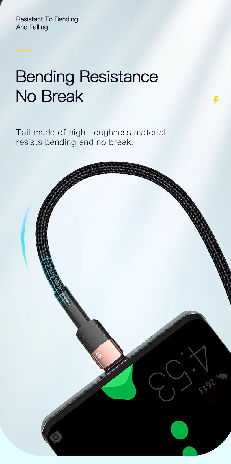 Essager 7A USB Type C Cable For Realme Huawei P30 Pro 66W Fast Charging Wire USB-C Charger Data Cord For Samsung Oneplus Poco F3