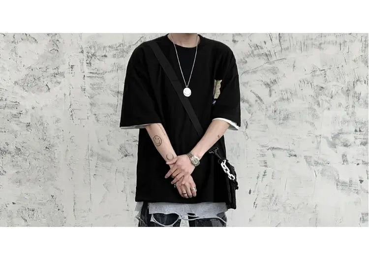 100% Cotton Men's T-shirts Japanese Style Cat Anime Graphic Tops Short Sleeve Summer Oversized Clothing O-neck Male Tees