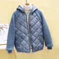 Thin Light Down Cotton Jacket Female Short Coat Autumn Winter Women's 2023 New Hooded Loose Lmitation Lamb Wool Cotton Jacket