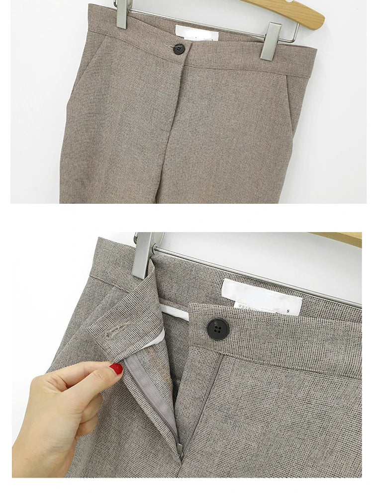 Korean Fashion Women Blazer 3 Pcs Vintage Long Sleeve Suit Jackets Vest and Straight Pants Suit Female Chic Business Outfits New