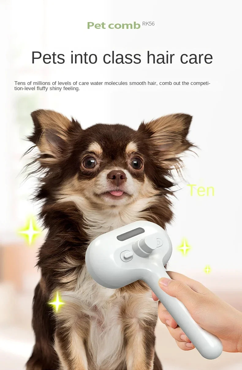 3-in-1 Dog Hair Brush Cat Hair Brush Electric Pet Cleaning Brush Steam Spray Brush Massage Hair Removal Comb anti-Tangle Brush