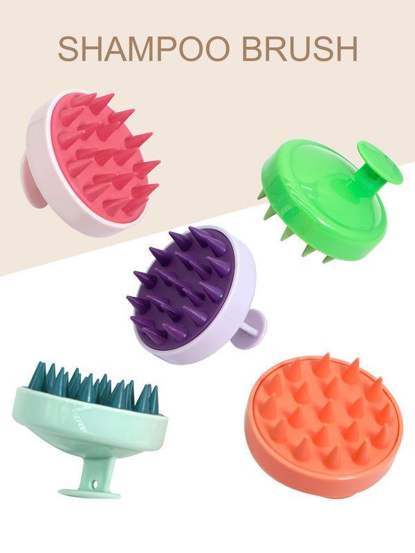 Silicone Shampoo Scalp Hair Massager Head Body Scalp Massage Brush Scalp Massage Brush Comb Magic Handle Brush Spa Massage Brush