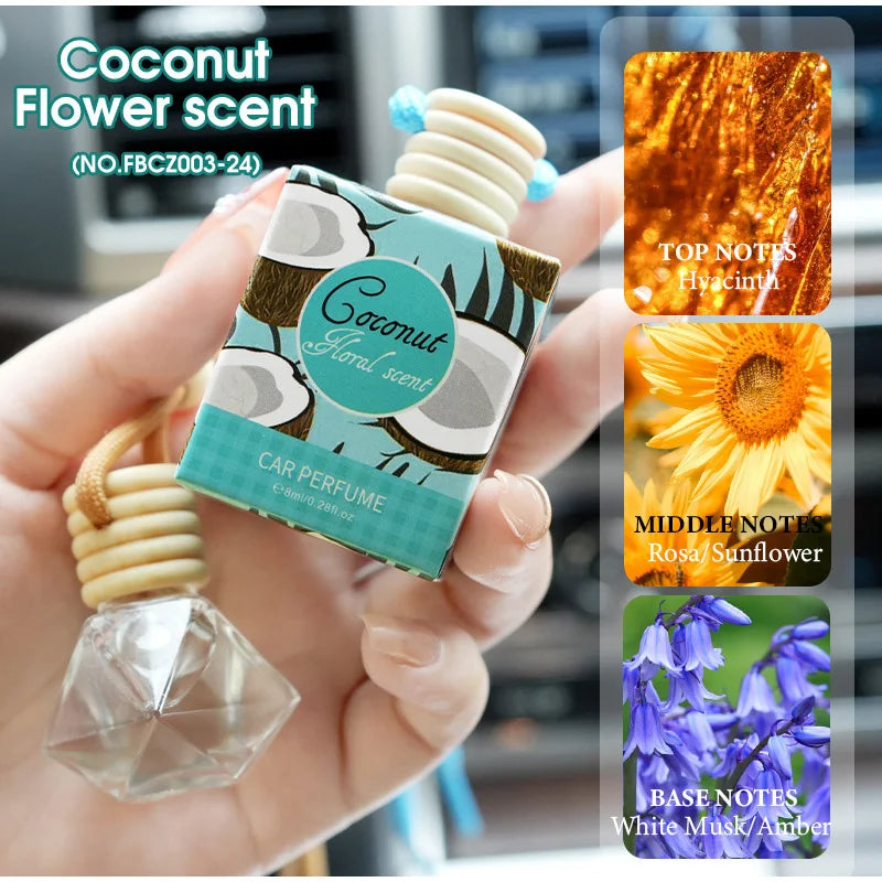 Charming Refreshing Car Perfume Long-lasting Light Fragrance Car Aromatherapy Pendant Luxury Brand Air Purification Accessories