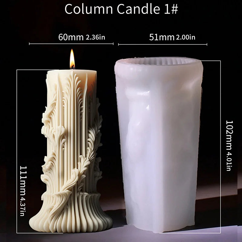 Candle Silicone Mold European Style Cylindrical Aromatherapy DIY Minimalist Column Gift Expanding Stone Customized Grinding Tool