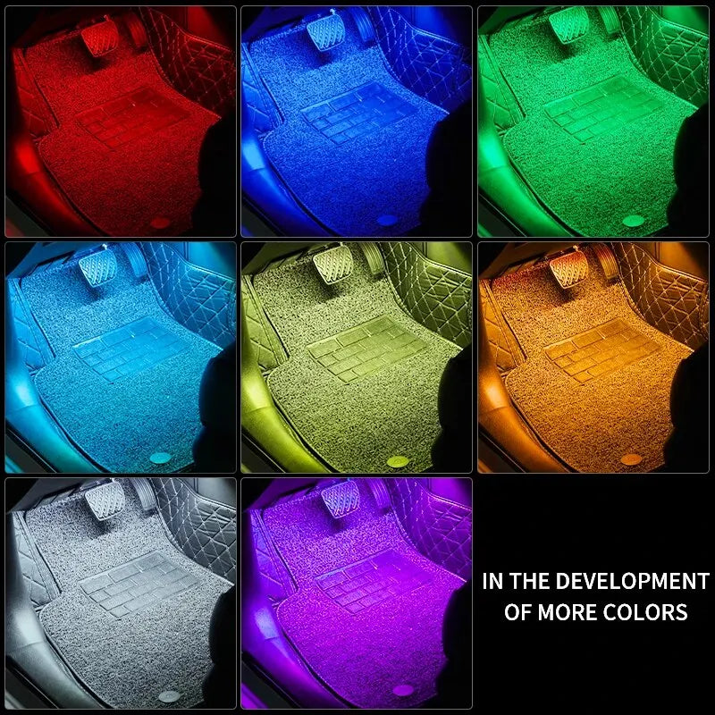 Universal Car RGB Ambient Lights LED Strip Interior Atmosphere Lamps 8 Colors Decorative Off Road 4x4 SUV Automobile Accessories