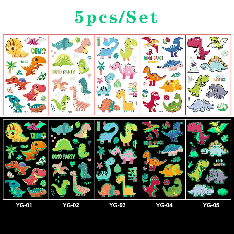 Luminous Tattoo 5 10pcs/Set Temporary Tattoos Mermaid Licorne Children Stickers for Kids Pokemon Tattoo Tattoo for Kids Unicorn