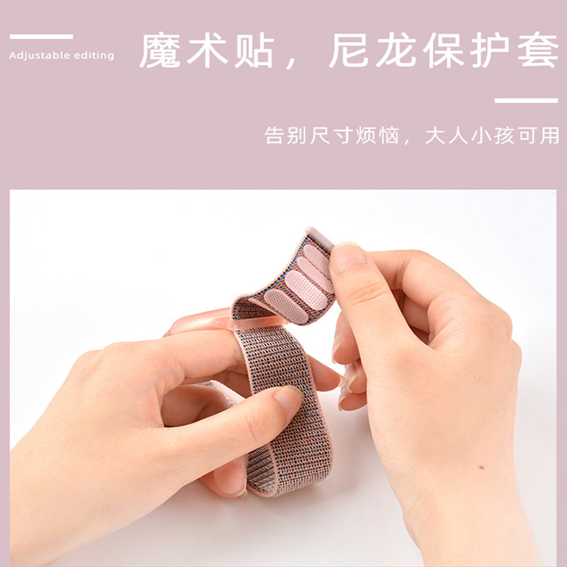 For AirTags Bracelet Anti-lost Nylon Protective Sleeve Design Apple Airtag Tracking Locator Wristband