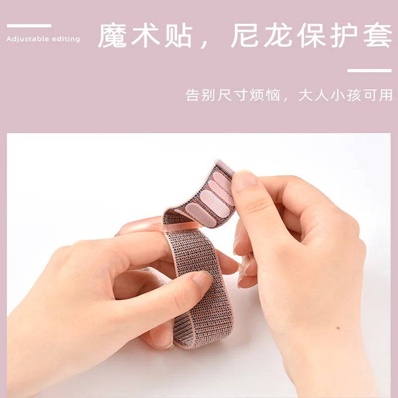 For AirTags Bracelet Anti-lost Nylon Protective Sleeve Design Apple Airtag Tracking Locator Wristband