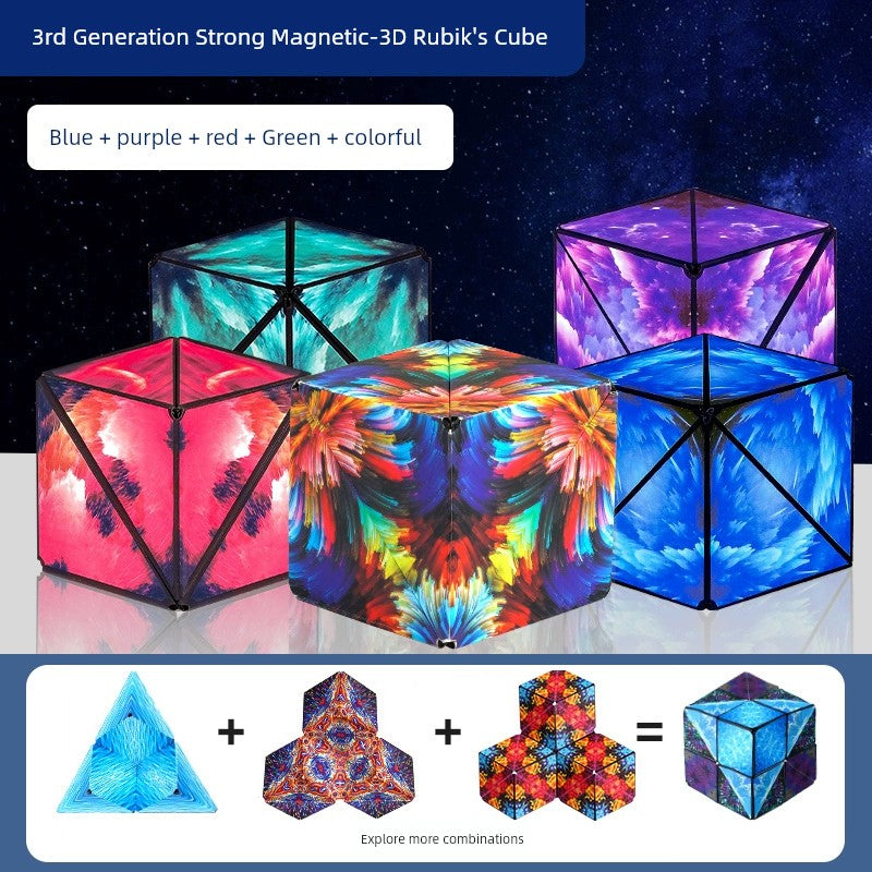 Variety Magnetic Cube Infinite Flip Deformation 3D Geometric Three-Dimensional Thinking Training Kids Educational Toy Boy