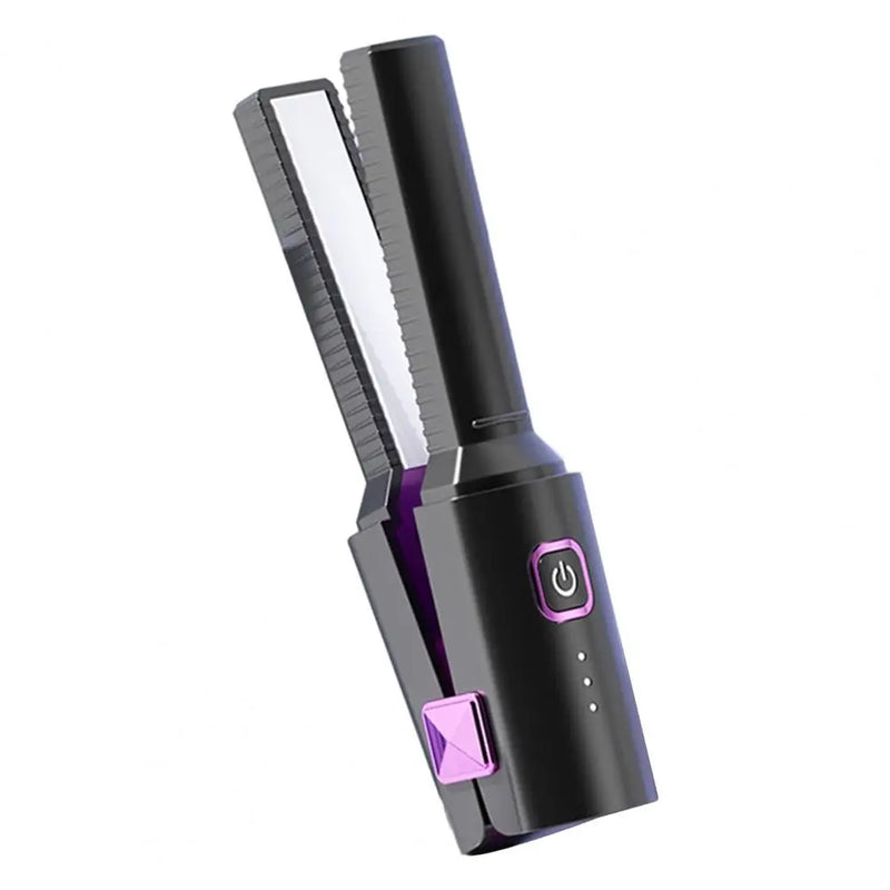 Electric Hair Straightener Portable Cordless Hair Styler Quick Heat Dual Purpose Straightener Curler with Usb Charging for Home