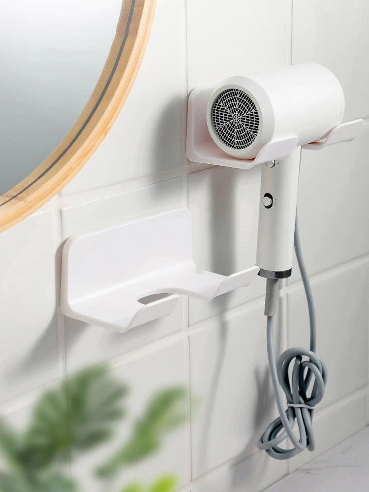 Hair Dryer Holder Wall Mounted Hair Straightener Dryer Hair Stand Bathroom Organizer Shelves Washroom Organization Shelves Hair
