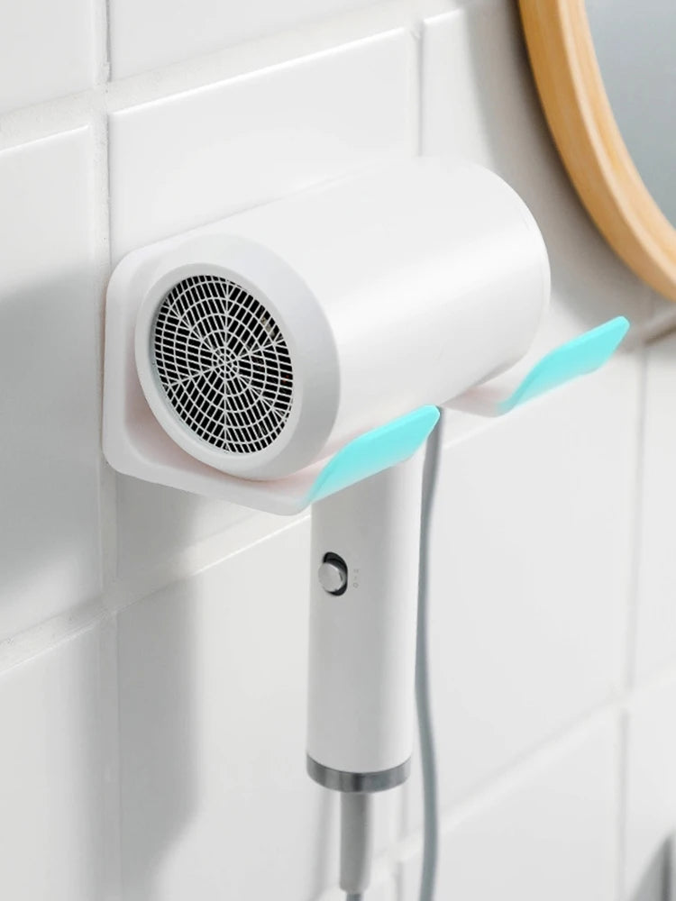 Hair Dryer Holder Wall Mounted Hair Straightener Dryer Hair Stand Bathroom Organizer Shelves Washroom Organization Shelves Hair