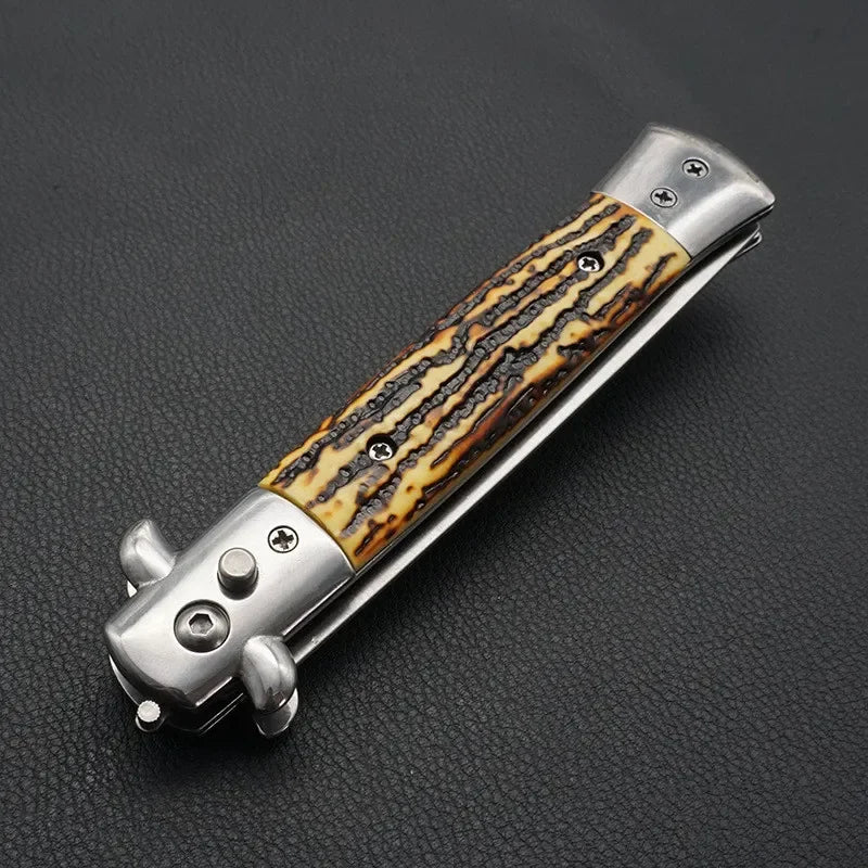 1pcs Stainless Steel Foldable Automatic Combs Knife Brushes Hair Trimmer Comb Brush Accessories butterfly Mens Pocket Knife Comb