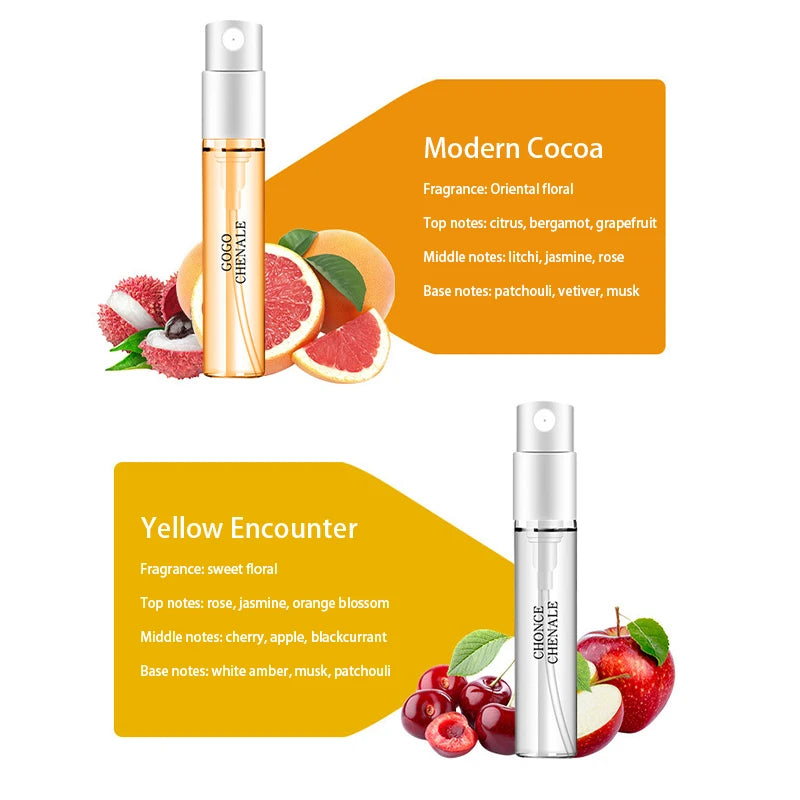 Portable Gilded Perfume Set Original Brand 3ml Floral Fruity Long-lasting Natural Fragrance Compact Portable Women's Body Spray