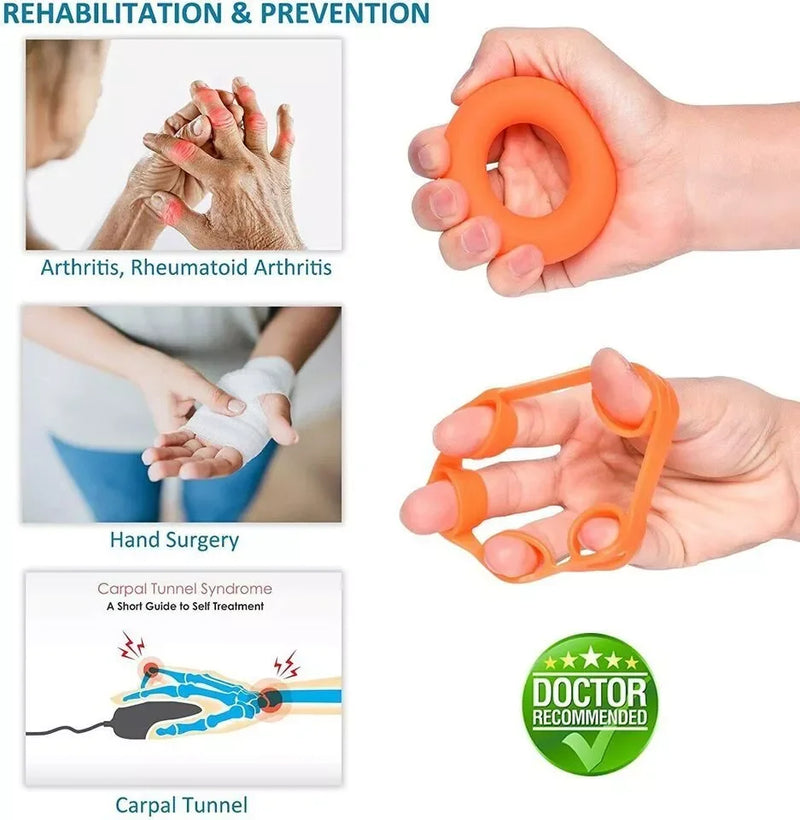 6pcs Hand Grip Strengthener Forearm Exerciser Five-finger Rehabilitation Training Equipment Yoga Boxing Exetraining Fitness